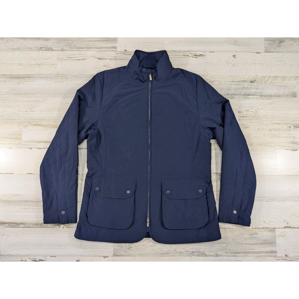 Peter Millar Katherine Diamond Quilt Jacket Womens Large Navy Blue Full Zip